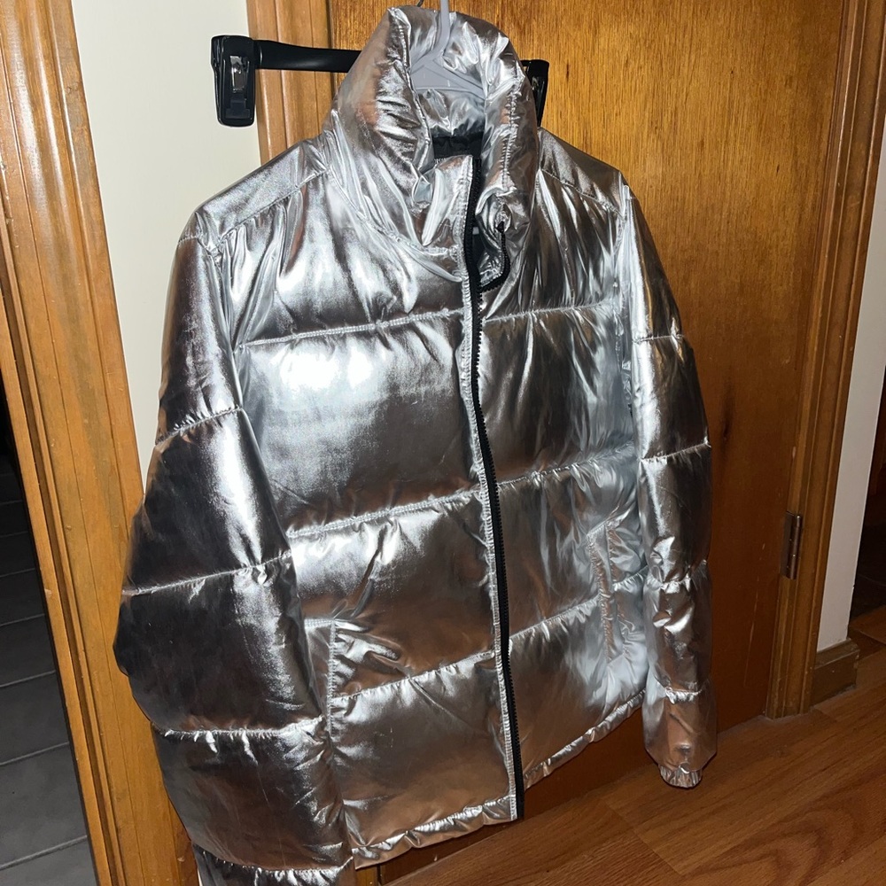Forever 21 silver puffer